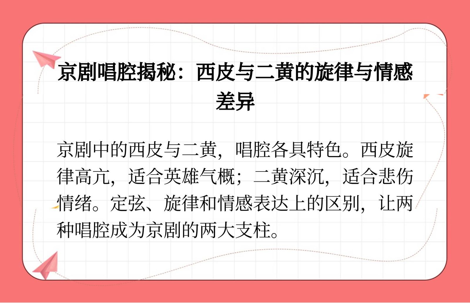 区分西皮与二黄(教学图)